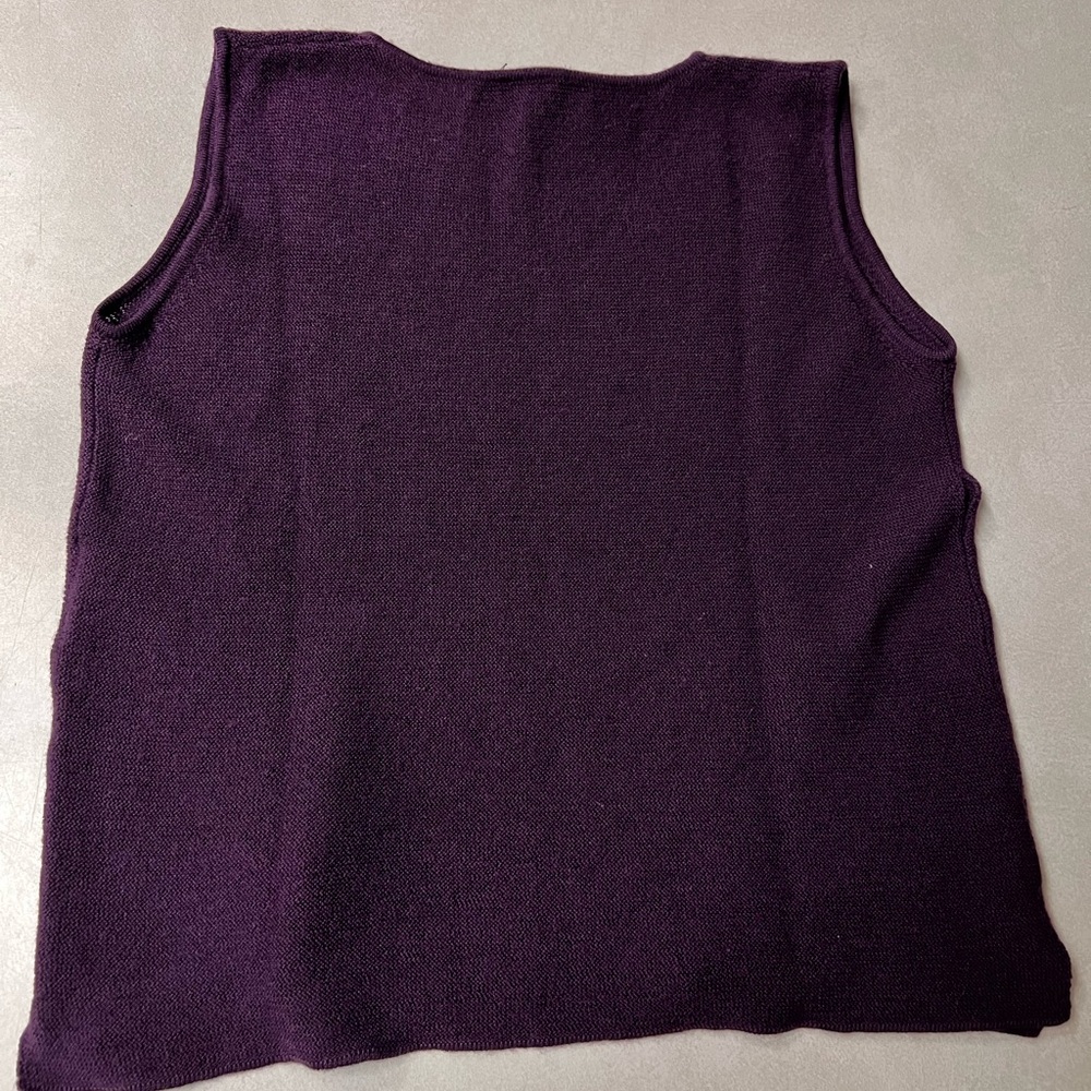 100% Wool Eileen Fisher Rich Purple Sweater Tank - Picture 4 of 4